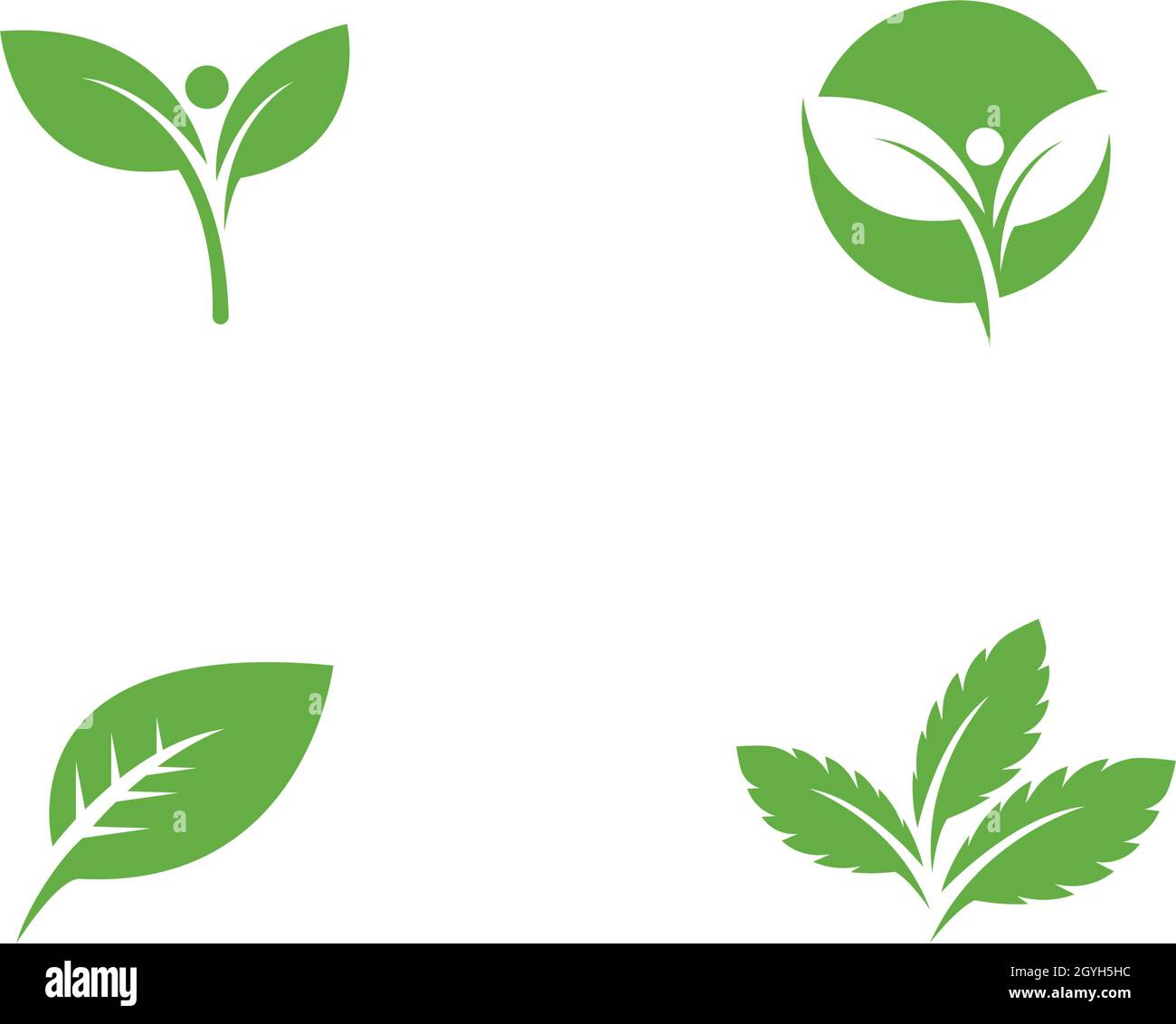 Logos of green leaf ecology nature element vector Stock Vector Image ...