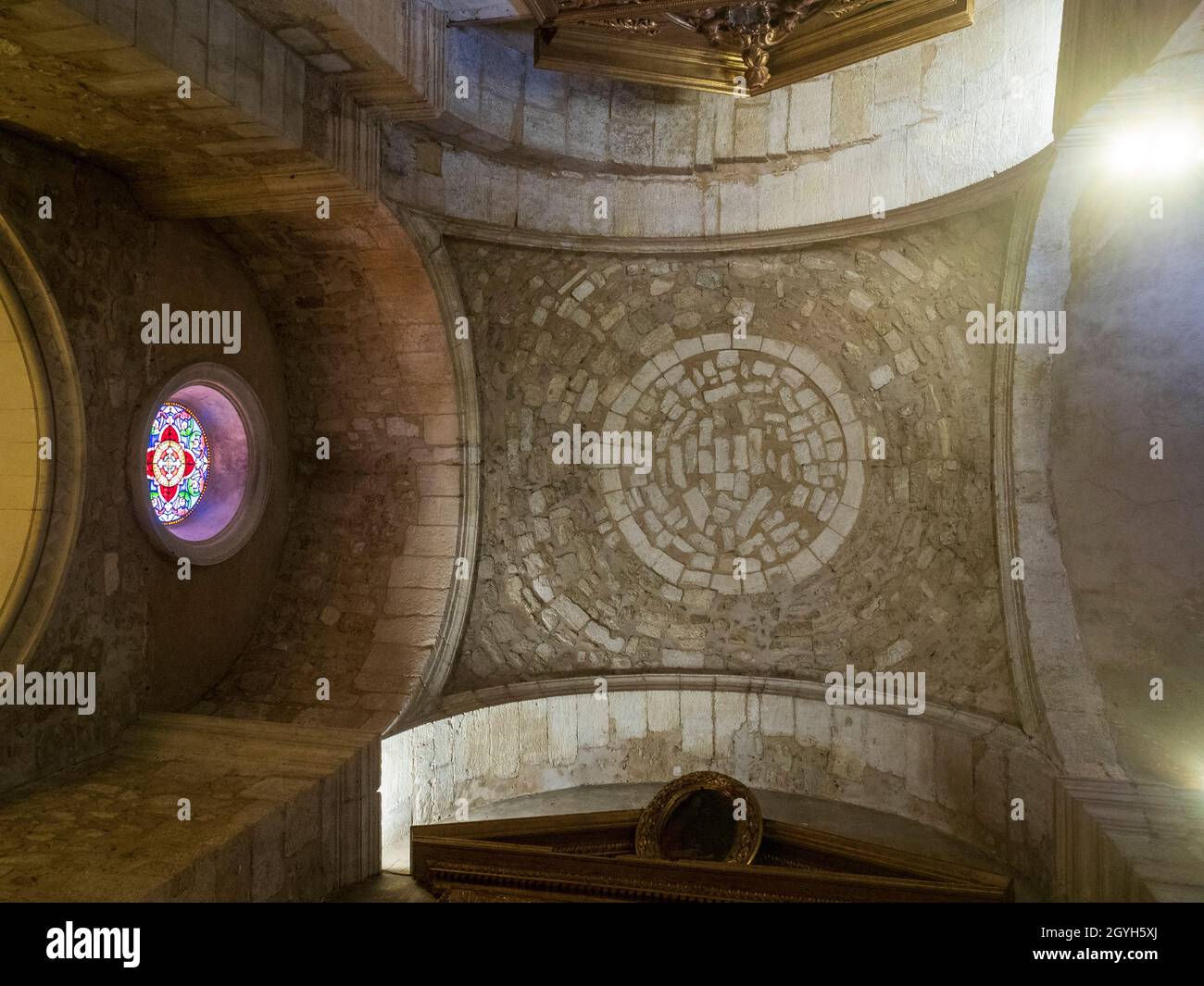Ceiling, Notre-Dame-et-Saint-Véran Cathedral, Cavaillon, France. Stock Photo