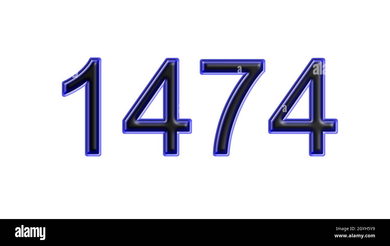 blue 1474 number 3d effect white background Stock Photo Alamy