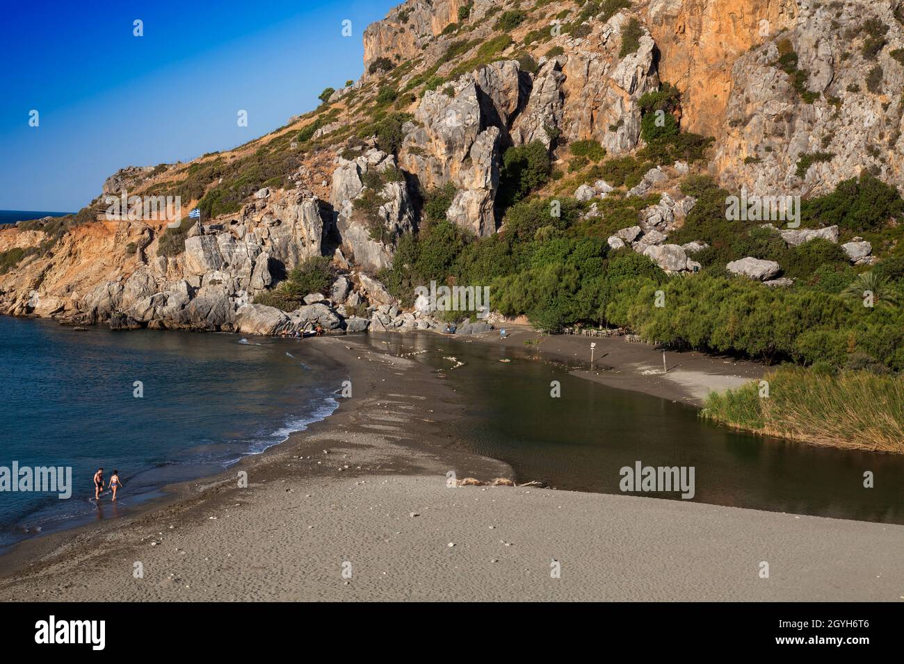 Preveli Beach, South Coast, Crete, Greece, Europe Stock Photo