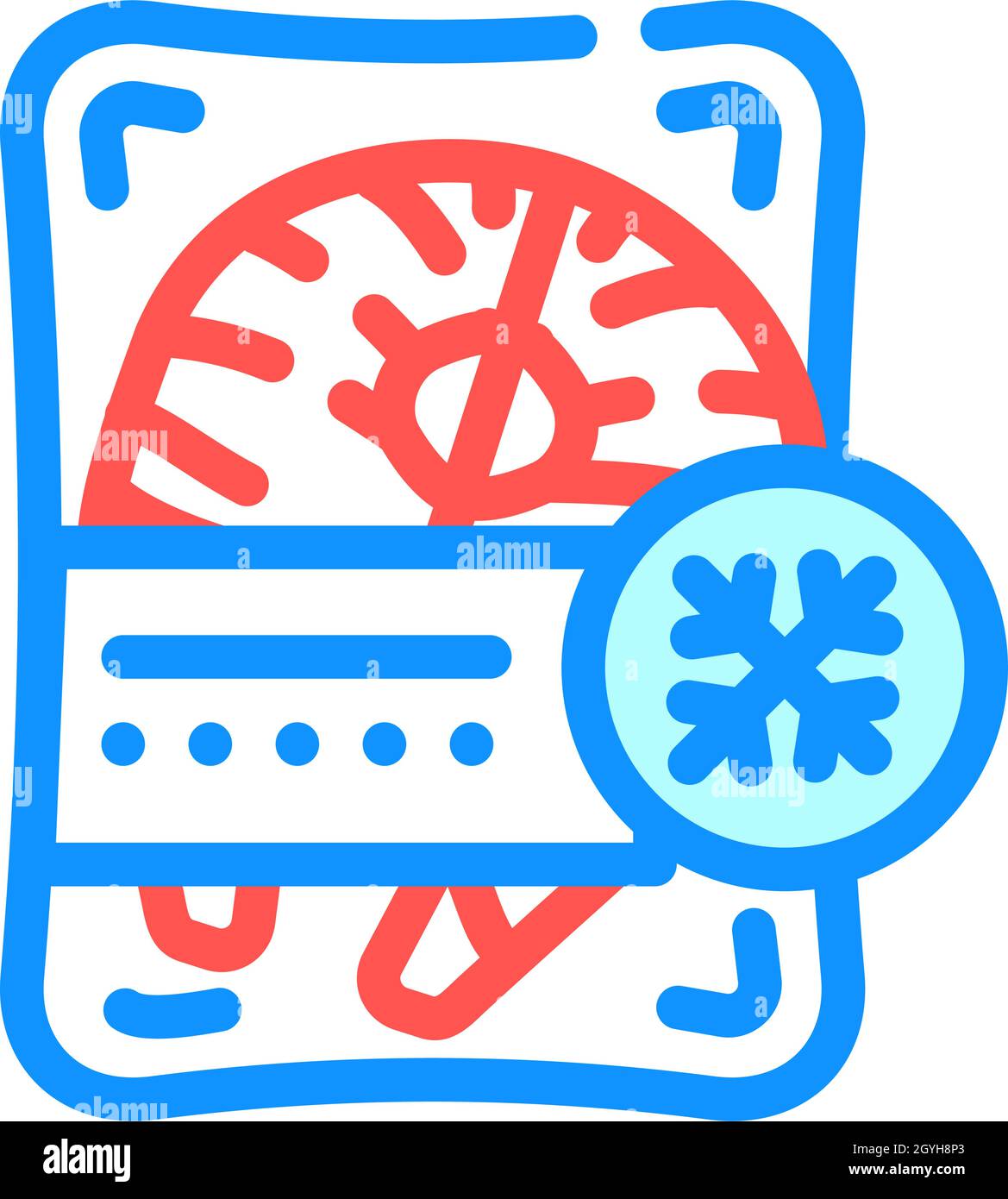 fish frozen seafood color icon vector illustration Stock Vector Image