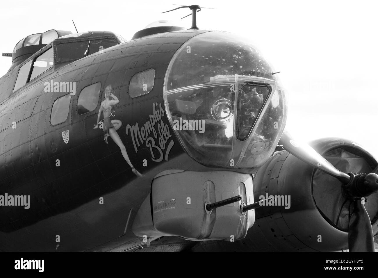 Boing B17G American bomber on British airfield Stock Photo