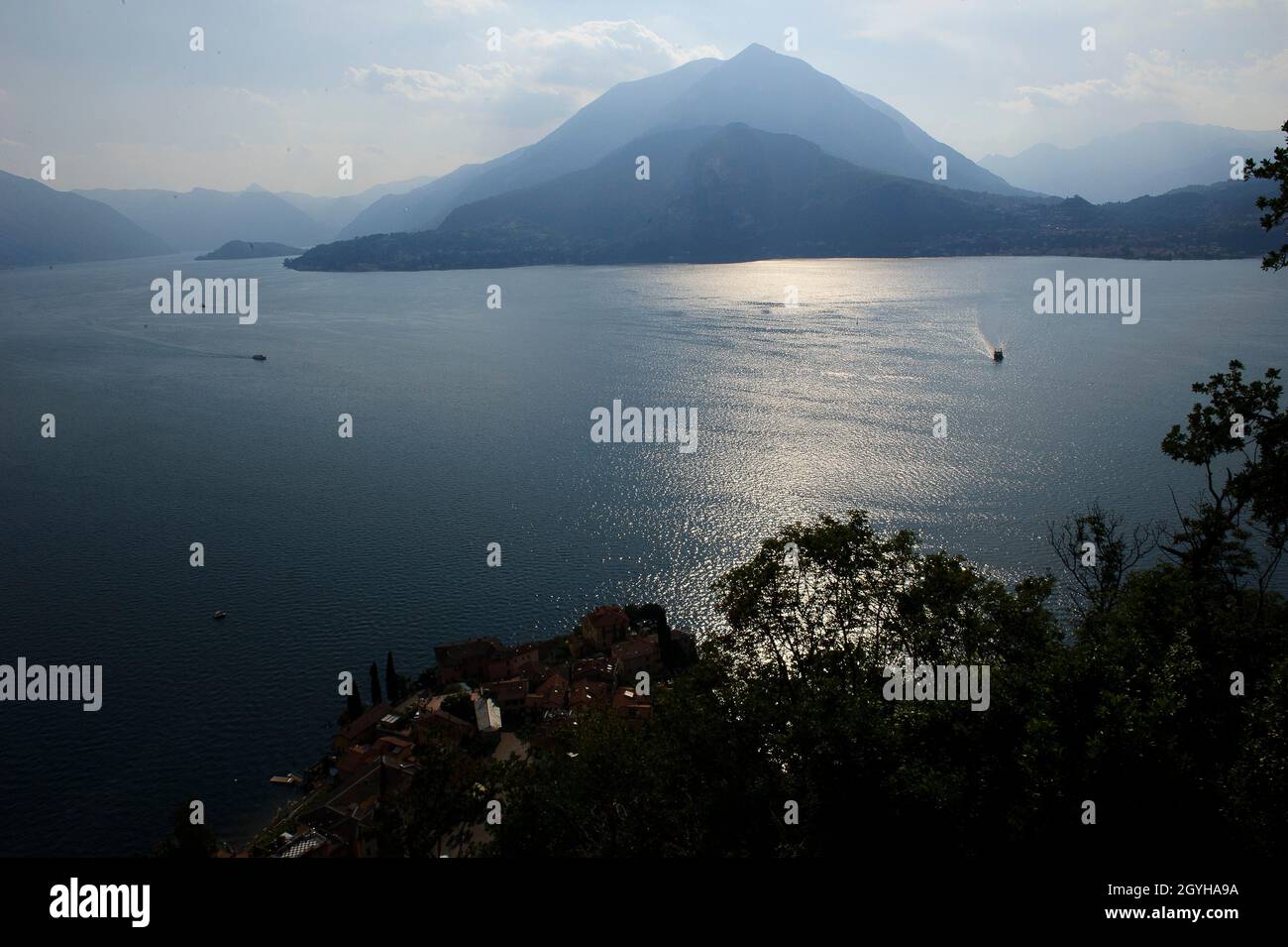 Europe, Italy, Lombardy, Lecco province, Lake Lario, Varenna, Vezio Castle and its ghosts. Stock Photo
