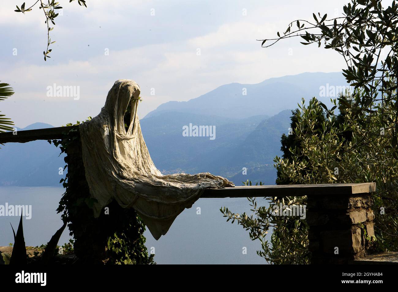 Europe, Italy, Lombardy, Lecco province, Lake Lario, Varenna, Vezio Castle and its ghosts. Stock Photo