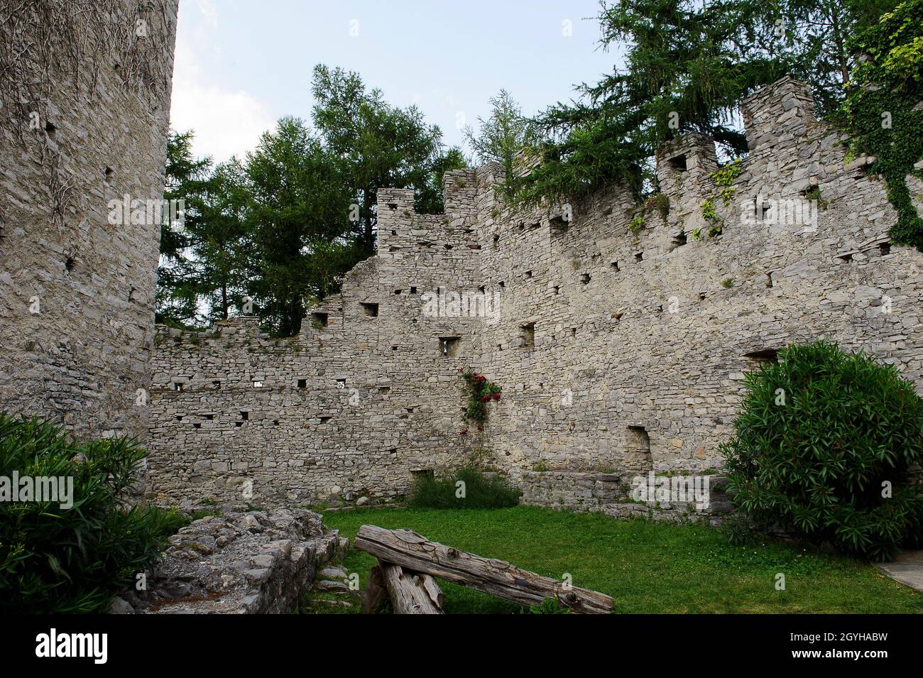 Europe, Italy, Lombardy, Lecco province, Lake Lario, Varenna, Vezio Castle and its ghosts. Stock Photo