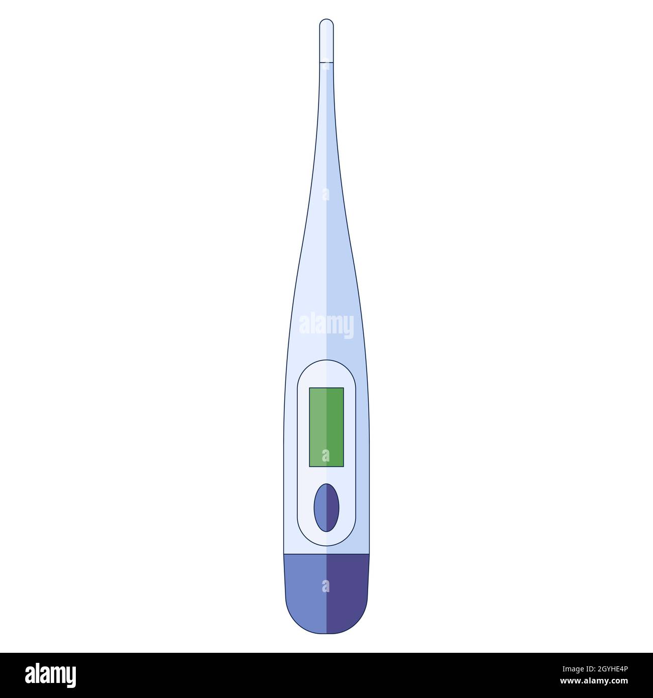 Electric thermometer, body temperature check in a flat style isolated on a white background
