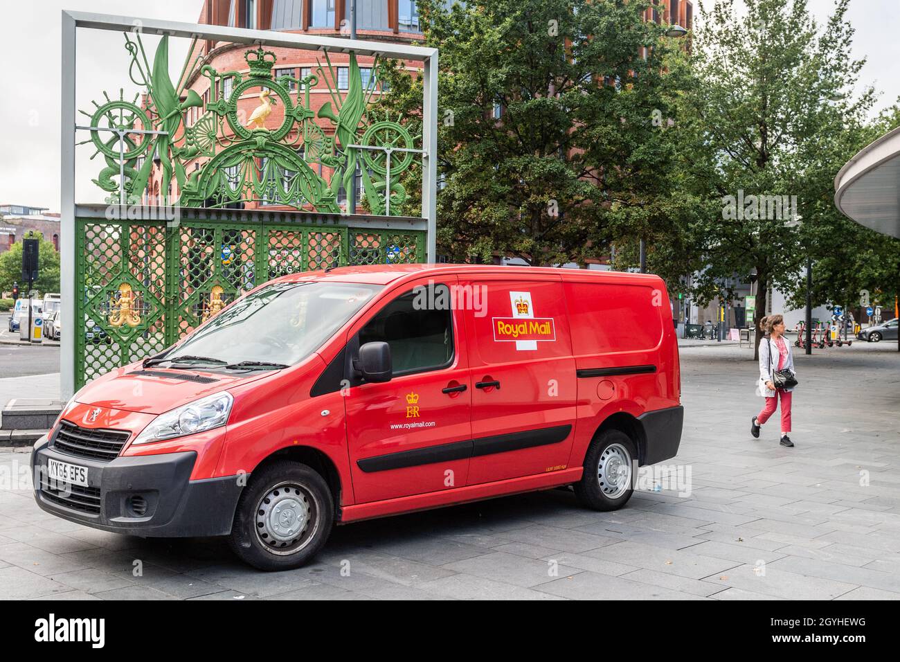 Royal Mail delivery van in the city centre, Liverpool, Merseyside, UK. Stock Photo