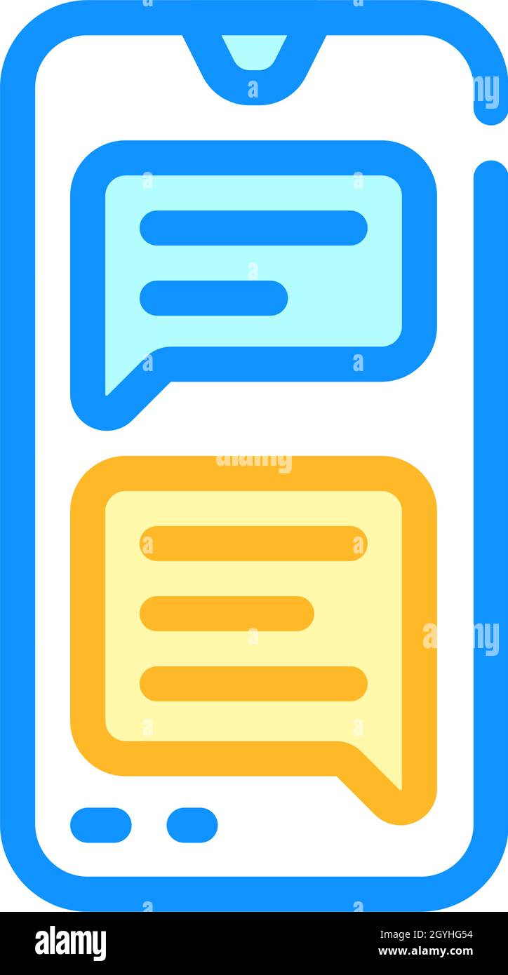 sms message conversation color icon vector illustration Stock Vector ...