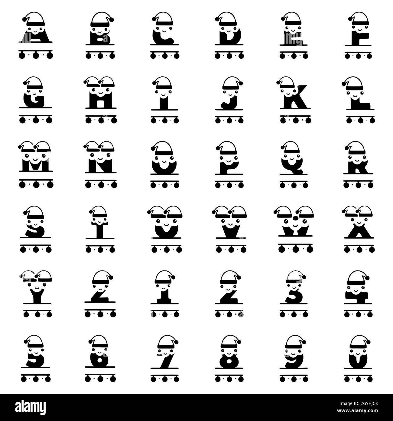 Kawaii letters Black and White Stock Photos & Images - Alamy