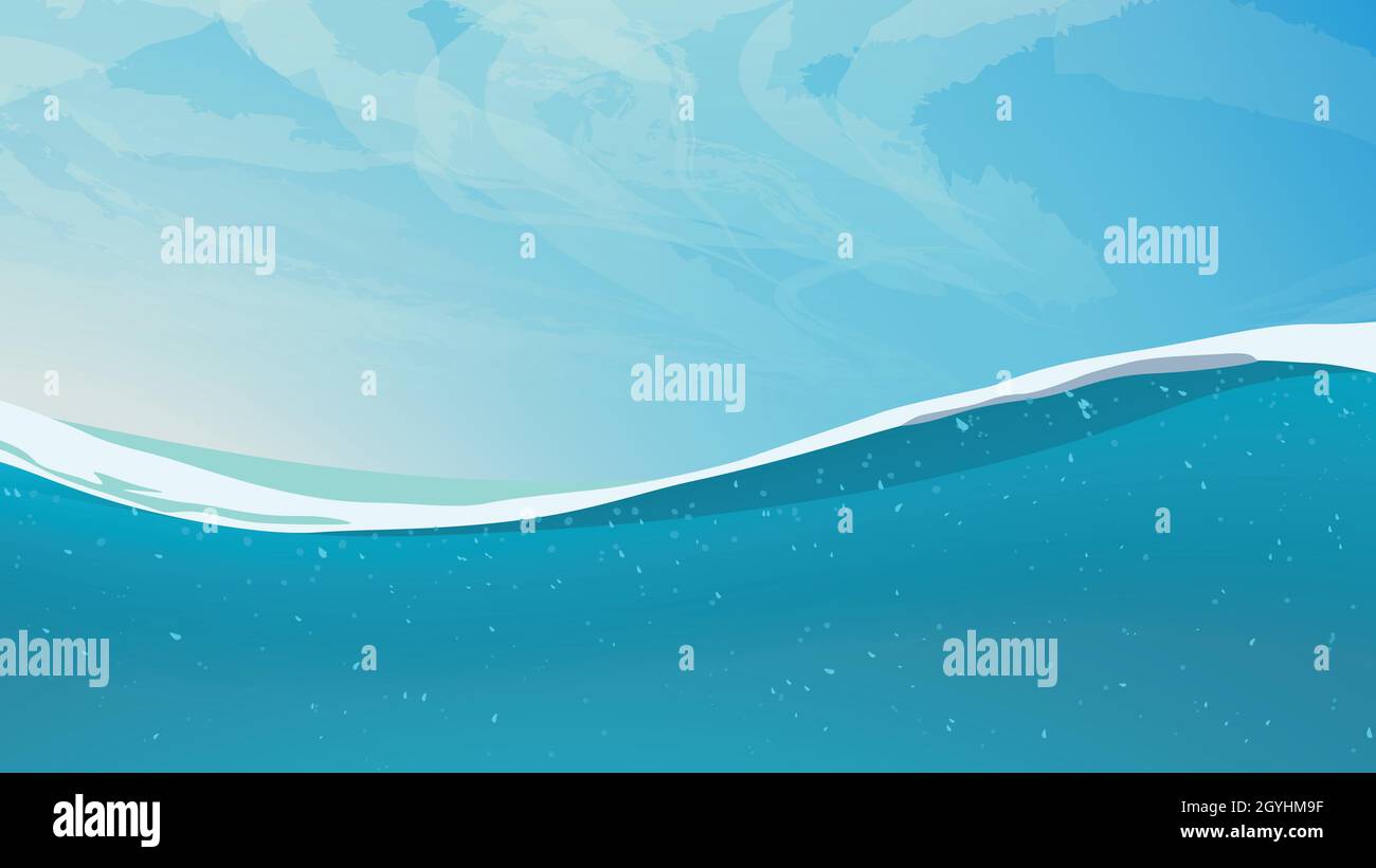 blue color ocean water line with clouds Stock Vector Image & Art Alamy