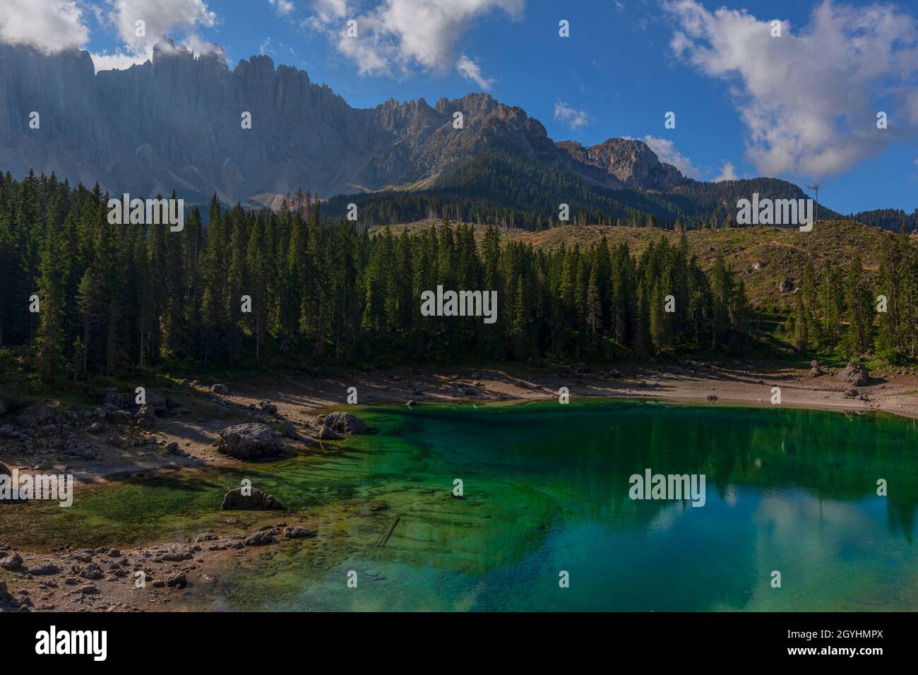 Lake Carezza, South Tyrol, Dolomites, Italy Stock Photo