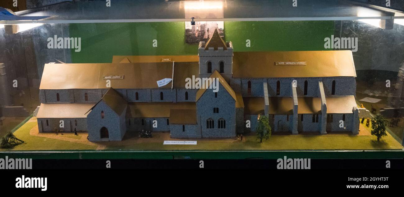 Model of Boxgrove Priory inside the adjoining church of St Mary & St Blaise church at Boxgrove Priory near Chichester, West Sussex, UK Stock Photo