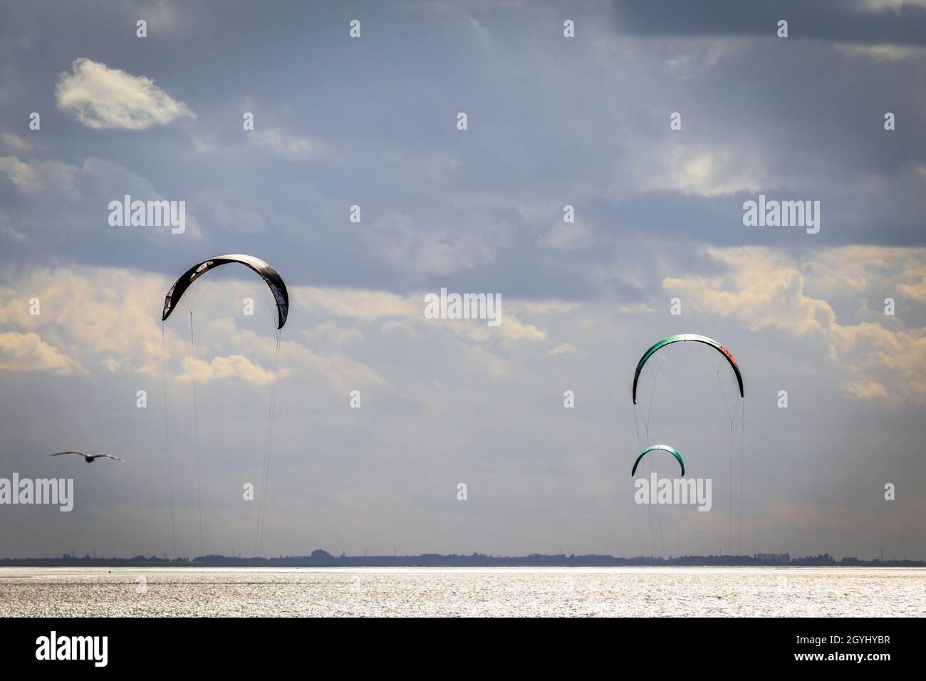 Windsurfing at Hunstanton on a Windy October Afternoon Stock Photo