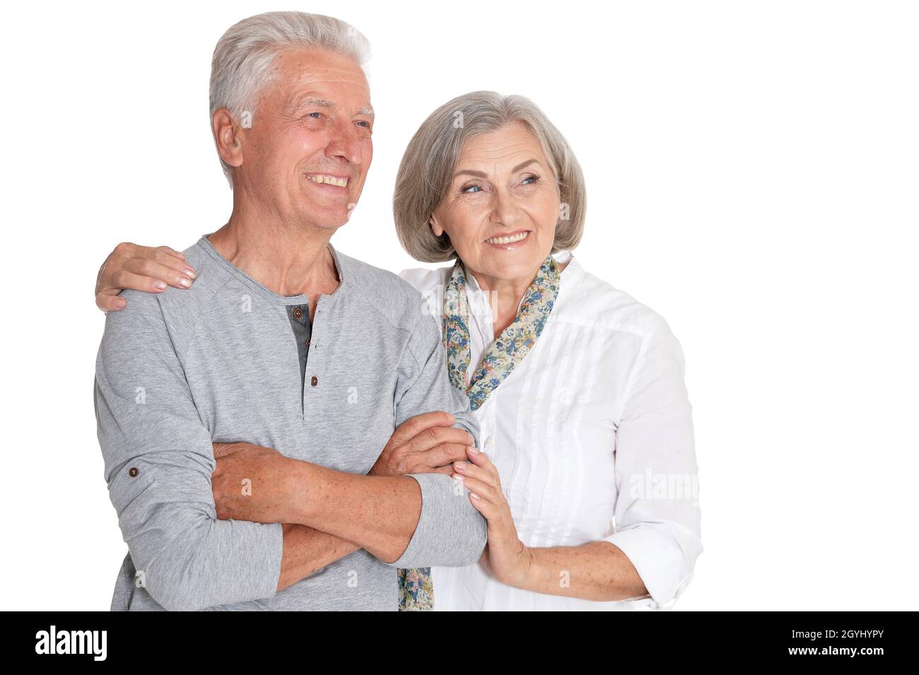 Portrait of happy senior couple posing Stock Photo