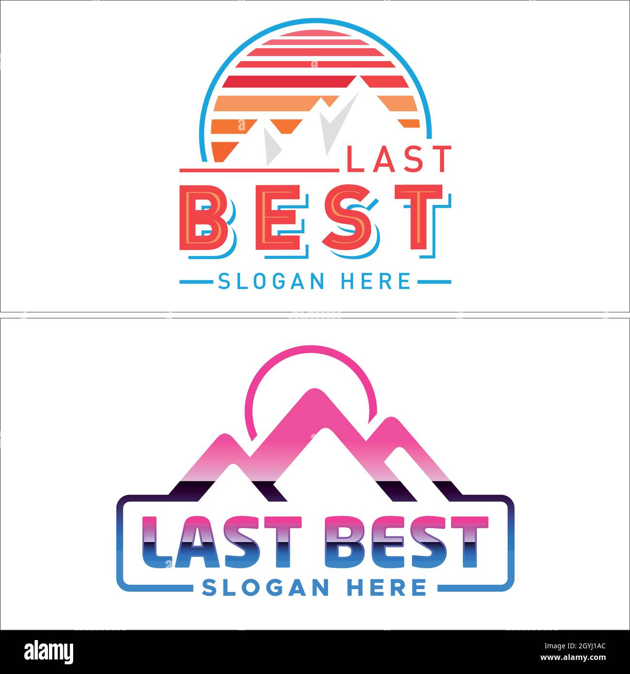 Colorful arts mountain entertainment recreation logo design Stock Vector