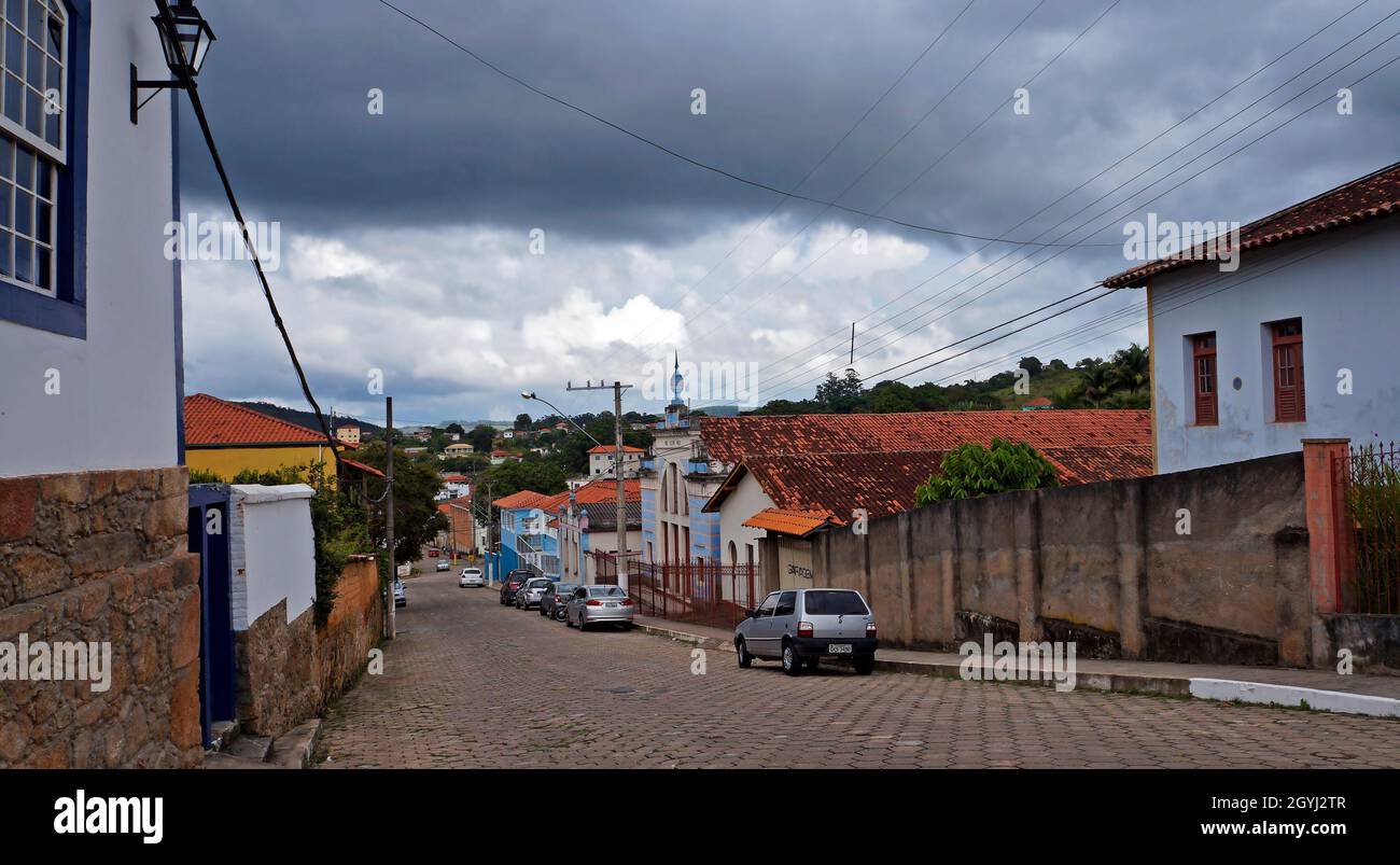 RITAPOLIS, MINAS GERAIS, BRAZIL - JANUARY 27, 2020: Typical street in the city center Stock Photo