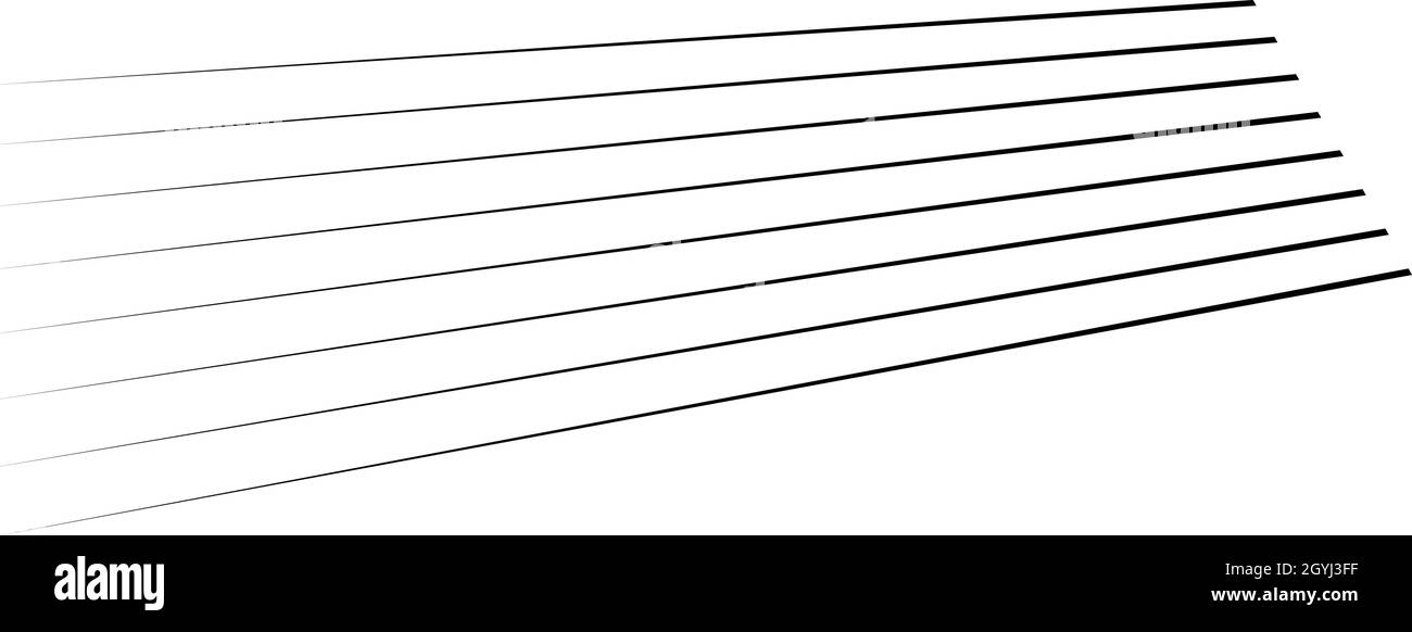 3D straight, parallel dynamic irregular lines, stripes element. Action ...