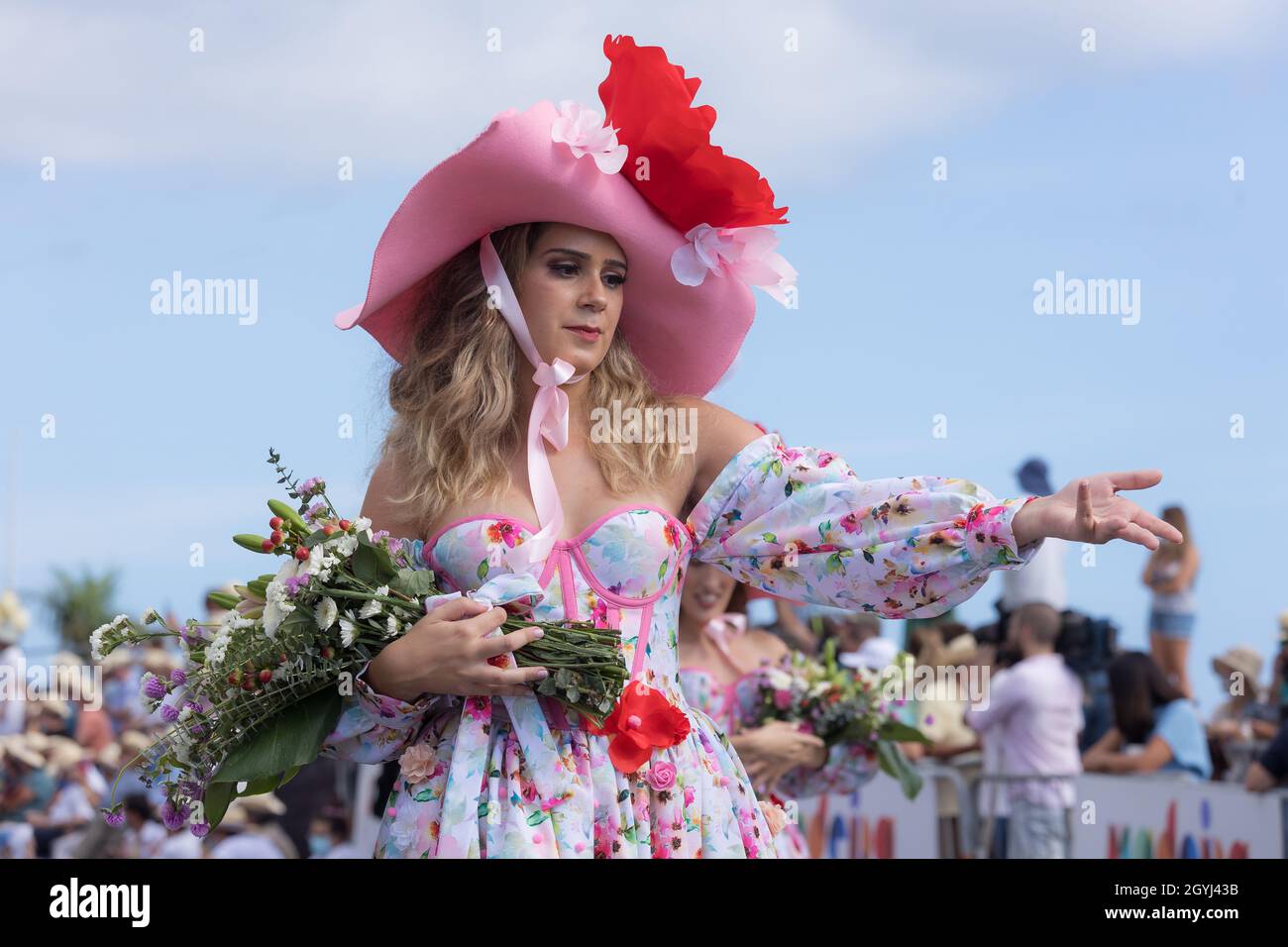 Parade of Madeira Flower Festival, know as Festa da flor, in Funchal city, Madeira Island, Portugal, October 2021 Stock Photo