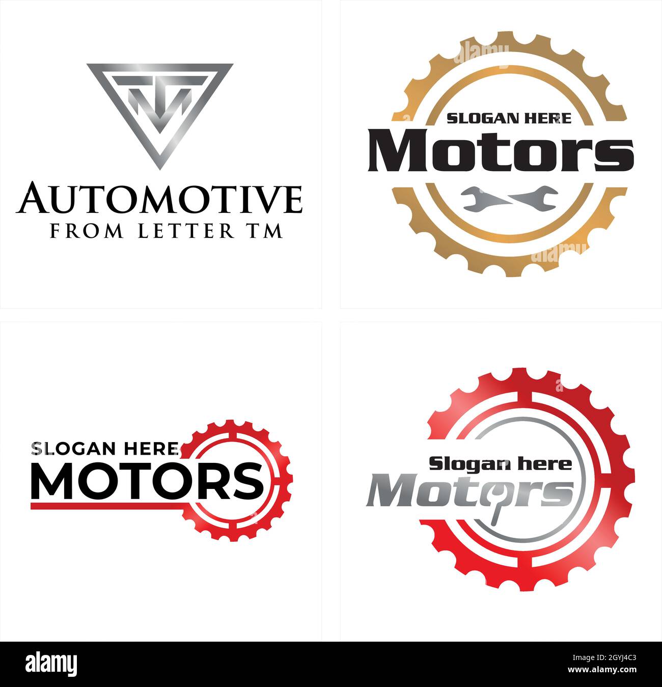 Automotive service car repair gear wrench logo design Stock Vector