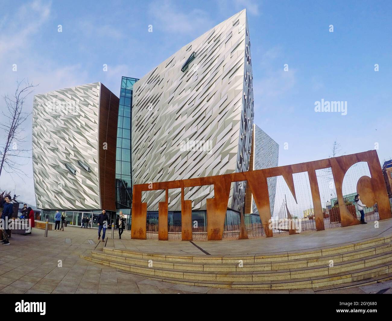 Titanic Belfast is a visitor attraction, a monument to Belfast's maritime heritage in the city's Titanic Quarter where the RMS Titanic was built. Stock Photo