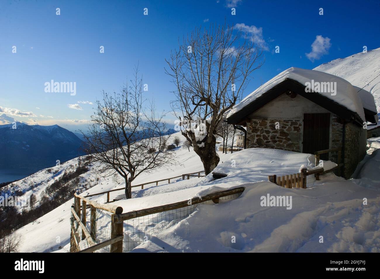 Europe, Italy, Lombardy, Lecco province, Casargo, Alpe Giumello locality. Orobie Alps. Stock Photo