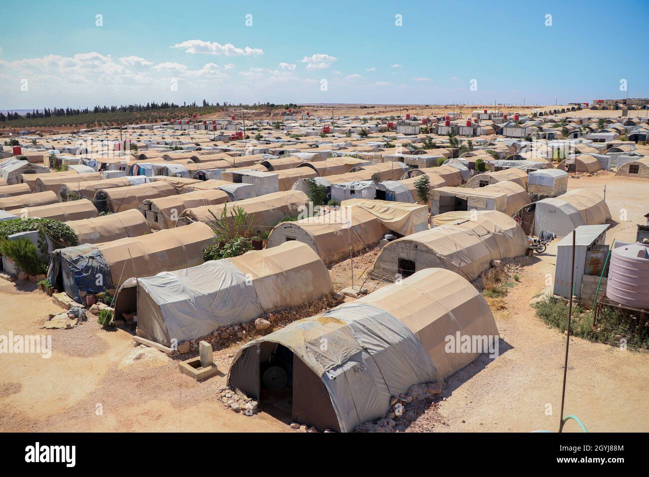 Fafin Refugees Camp north Syria where hosted thousands of Kurdish IDPs. Stock Photo