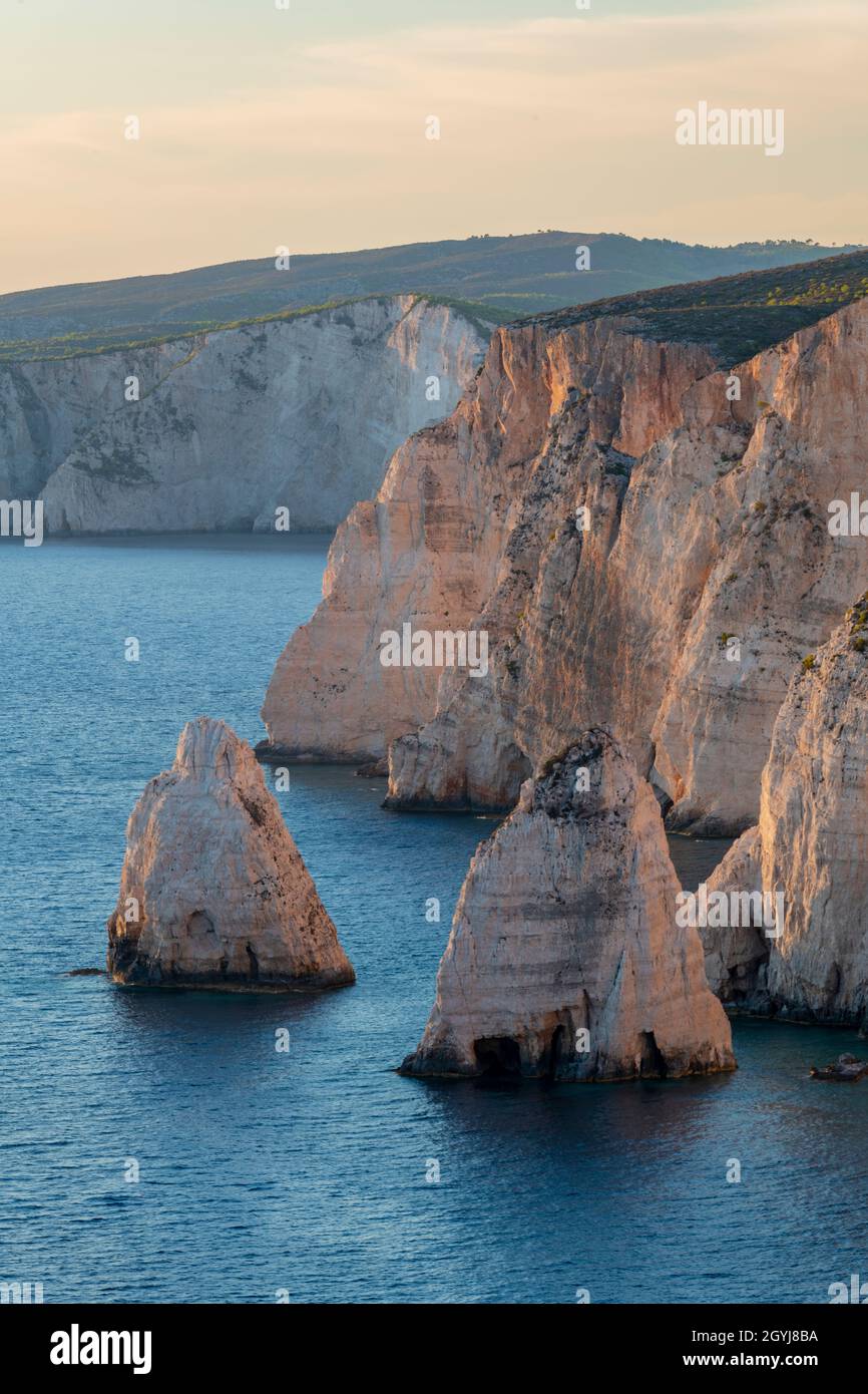 rock and cliff formations off of the coast of the greek ionian island ...