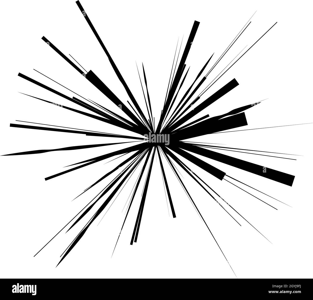 Radial, radiating lines, stripes abstract circular element. Rays, beams ...