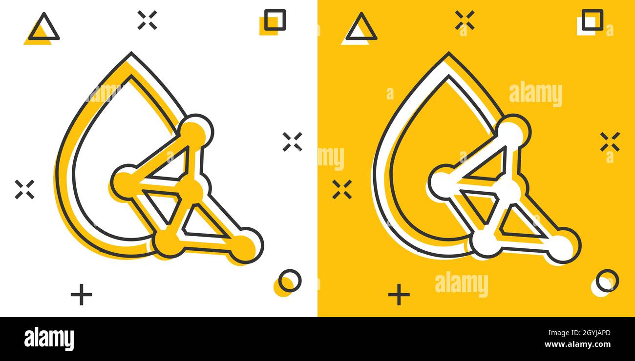 Acid molecule icon in comic style. Dna cartoon vector illustration on ...