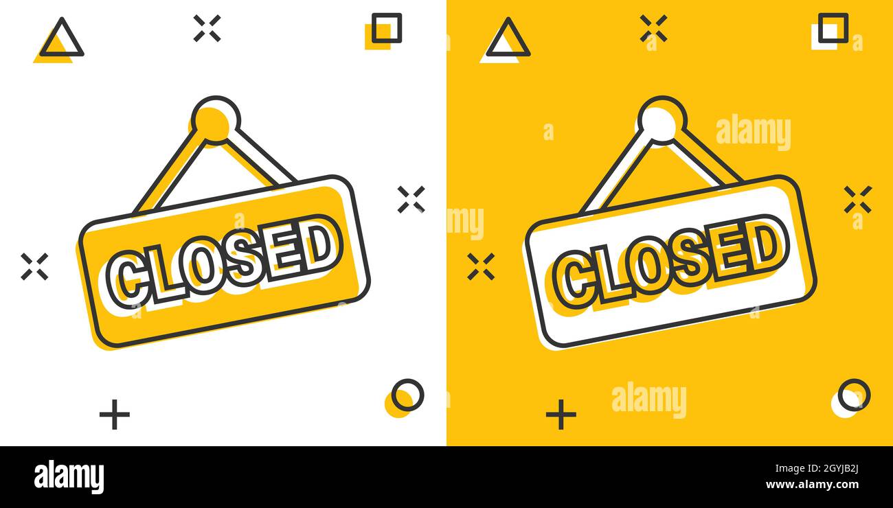 Closed sign icon in comic style. Accessibility cartoon vector ...