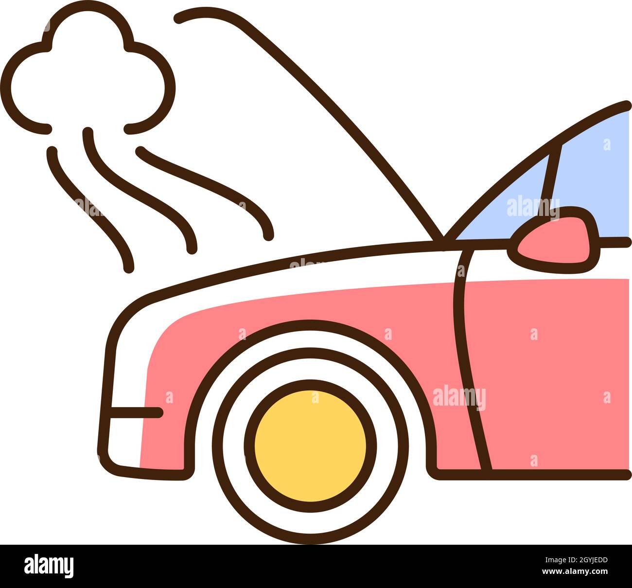 Car Engine Damage Rgb Color Icon Stock Vector Image Art Alamy