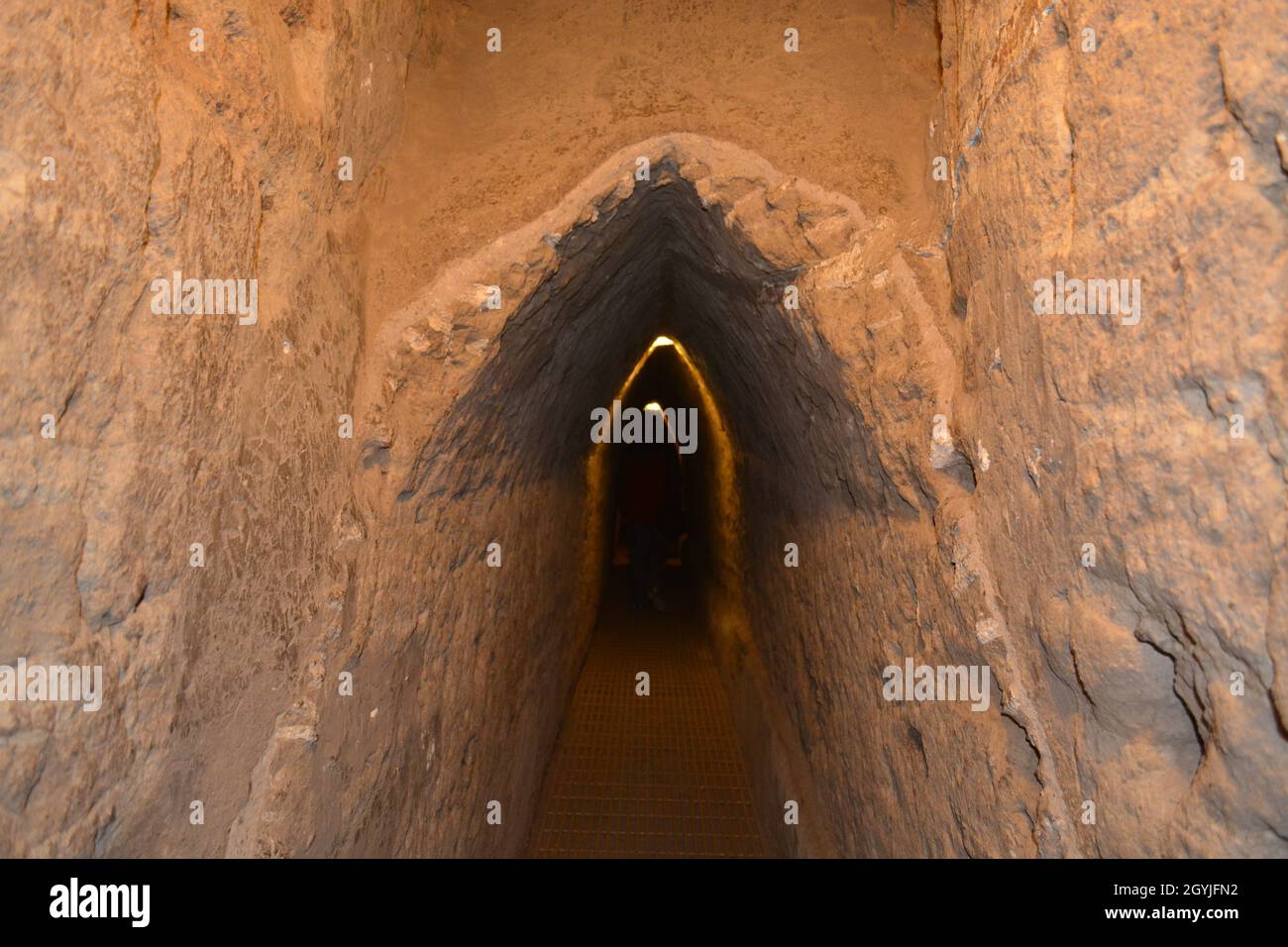 Inside the largest pyramid of the world, Cholula Puebla Stock Photo