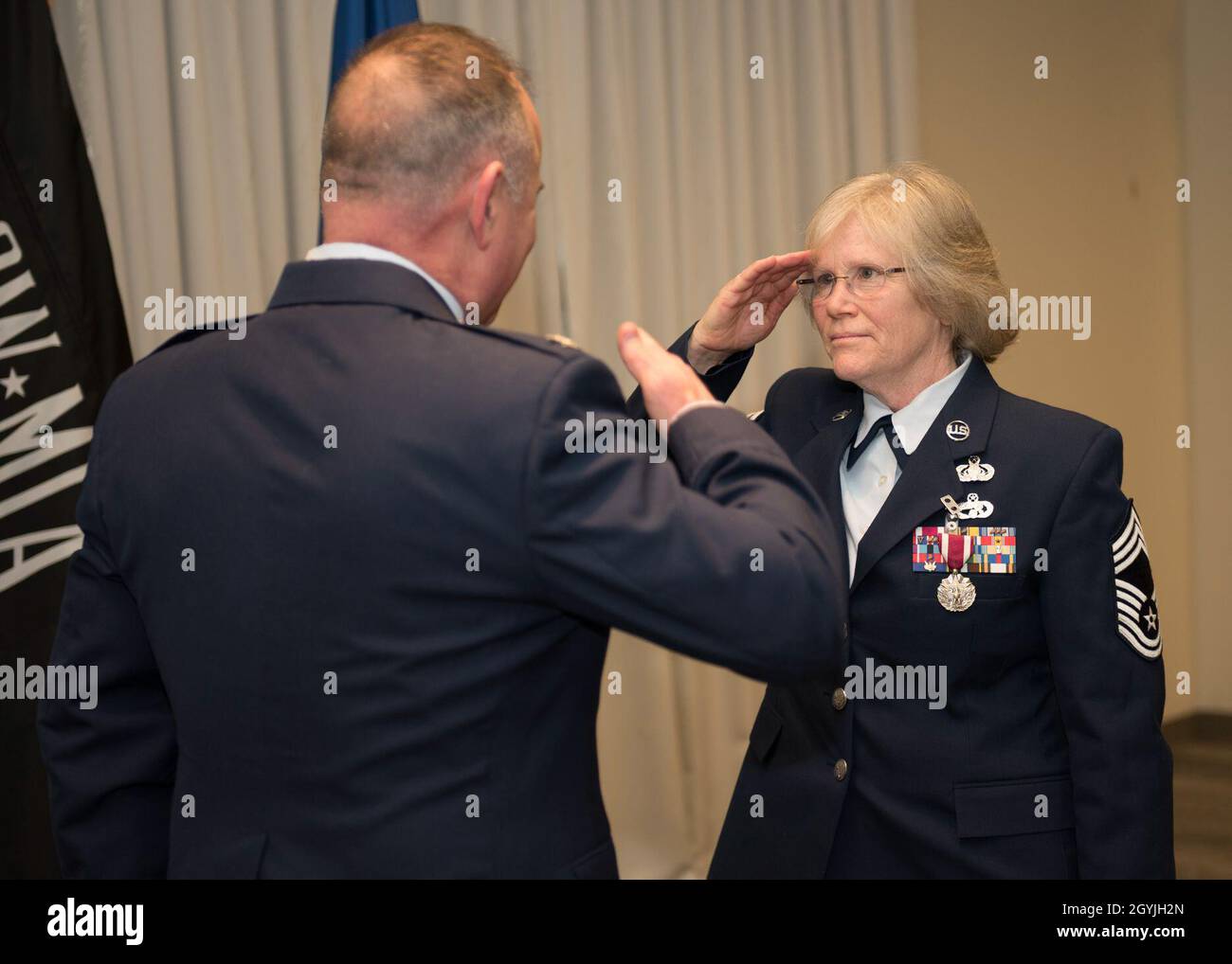 Chief Master Sgt. Lorrie Moran, superintendent of 212nd Engineering ...