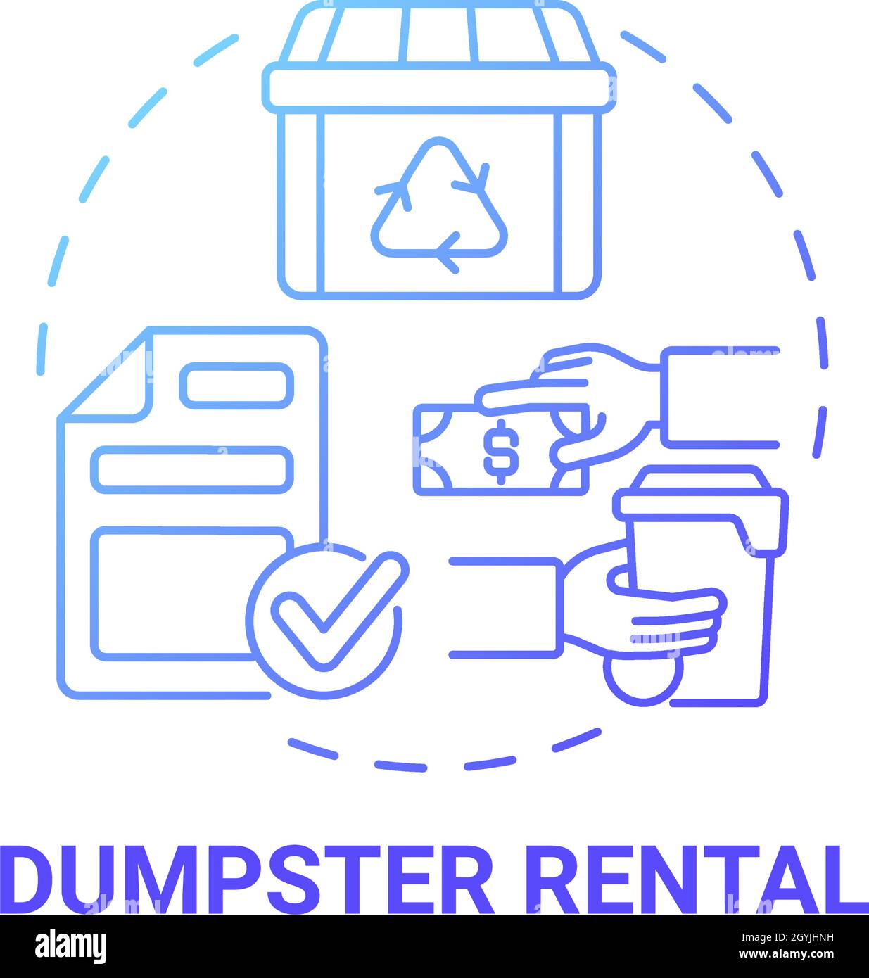 Dumpster rental blue gradient concept icon Stock Vector Image & Art Alamy