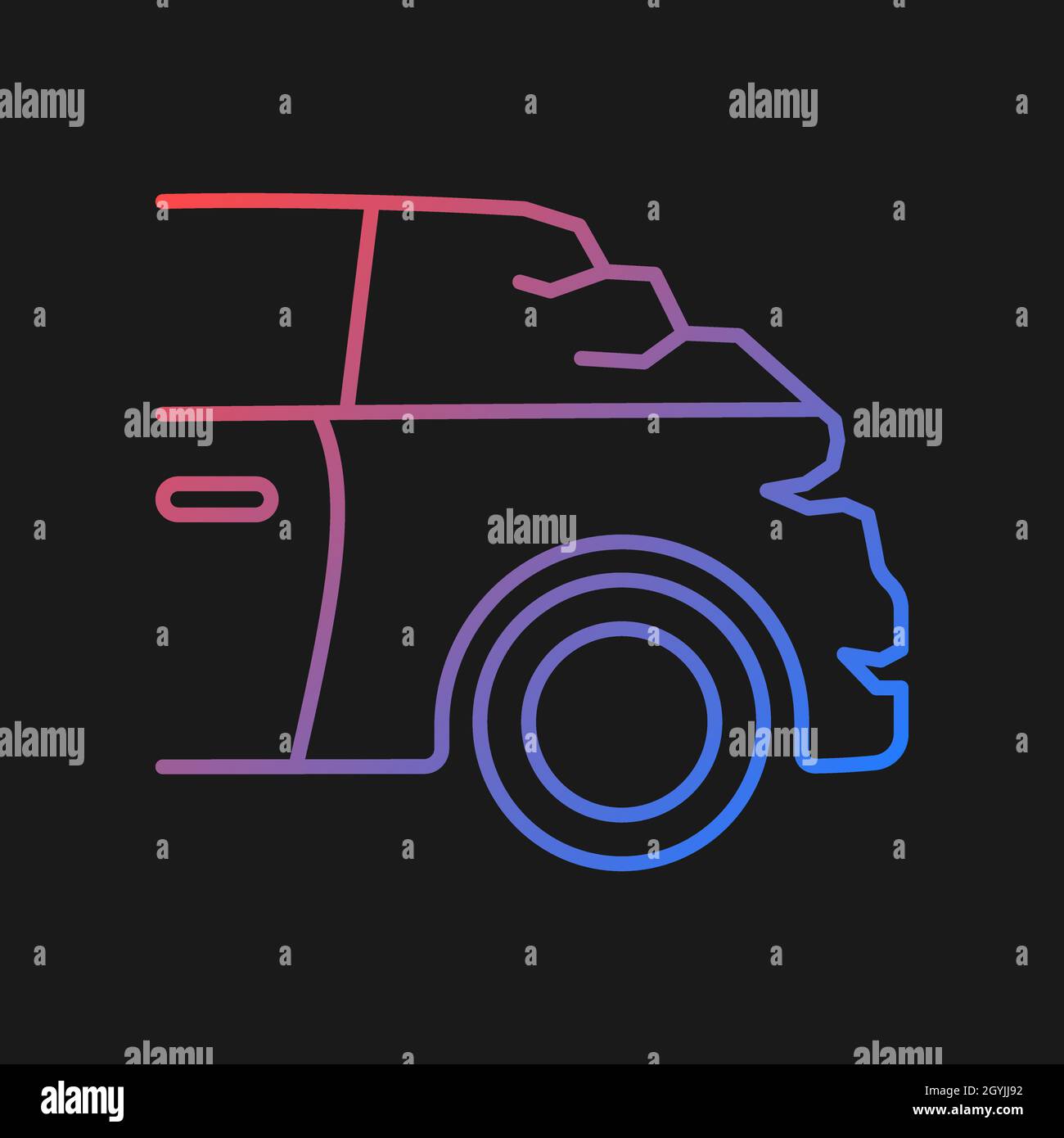 Broken boot gradient vector icon for dark theme Stock Vector