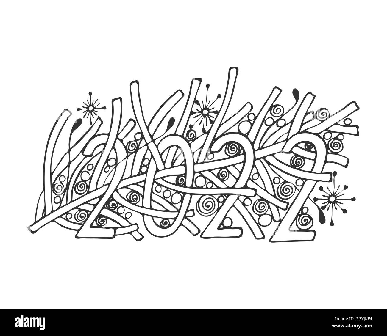 2022 doodling inscription, New Year number Merry Christmas. Isolated, white background. Vector illustration Stock Vector