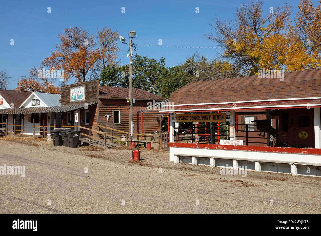 JAMESTOWN, NORTH DAKOTA 3 OCT 2021 Saloon and Stage Coach Ride along