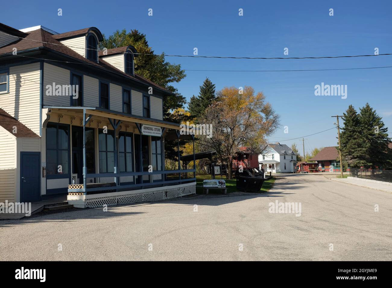JAMESTOWN, NORTH DAKOTA - 3 OCT 2021: The General Store on Louis L'Amour Lane in Frontier Town. Stock Photo