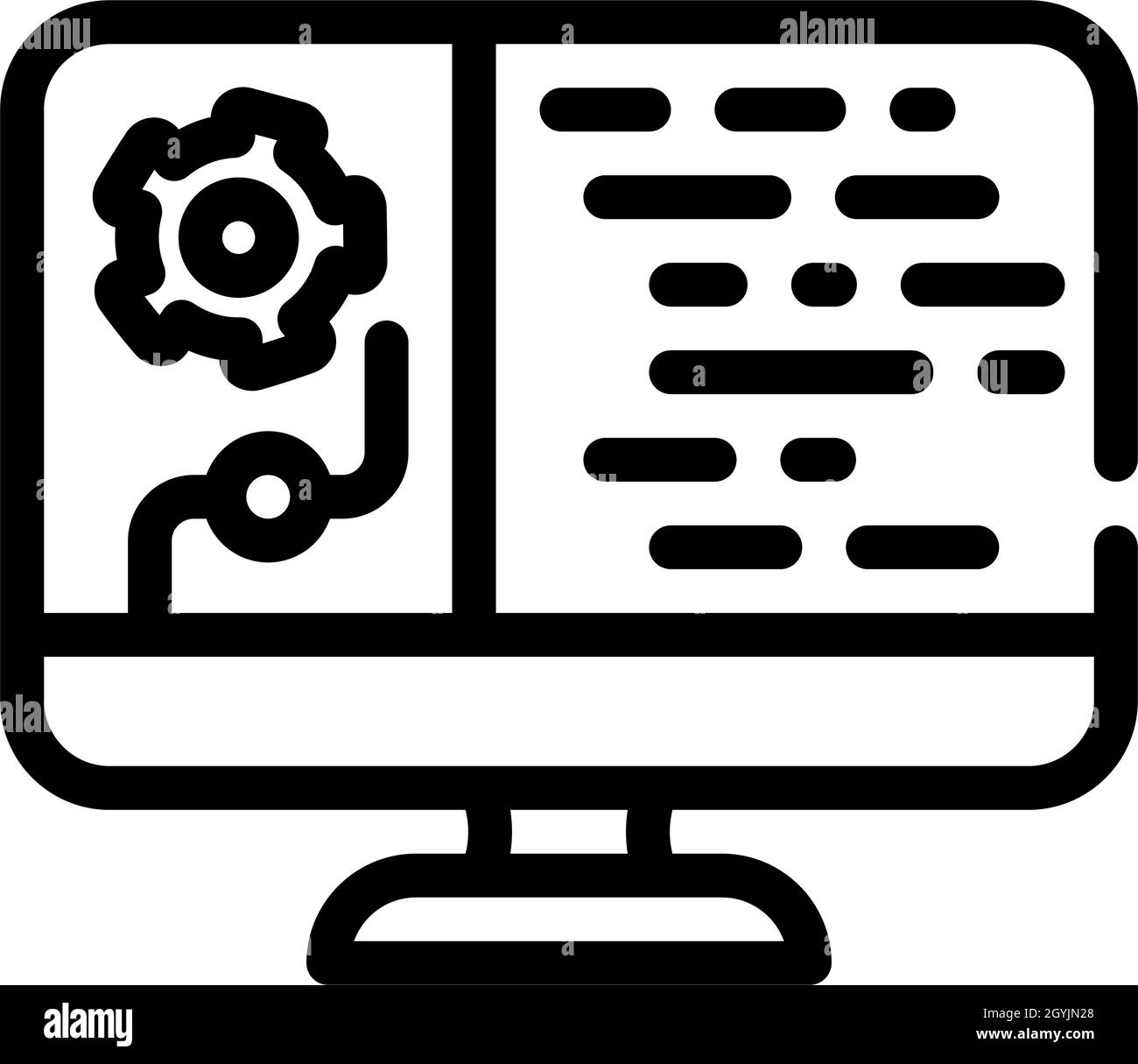 data processing line icon vector illustration Stock Vector Image & Art ...