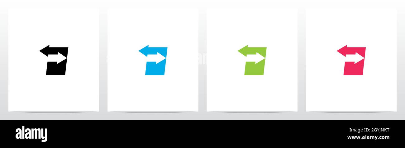Exchange Arrows On Letter Logo Design I Stock Vector