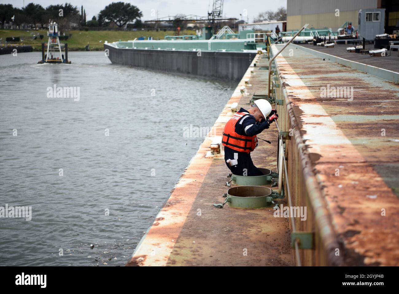 A marine inspector from Sector Houston-Galveston completes an annual ...