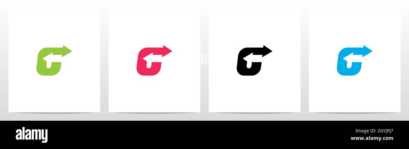 Exchange Arrows On Letter Logo Design C Stock Vector
