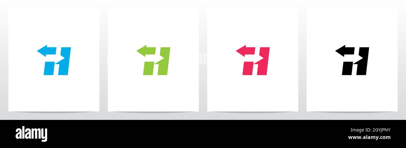 Exchange Arrows On Letter Logo Design H Stock Vector