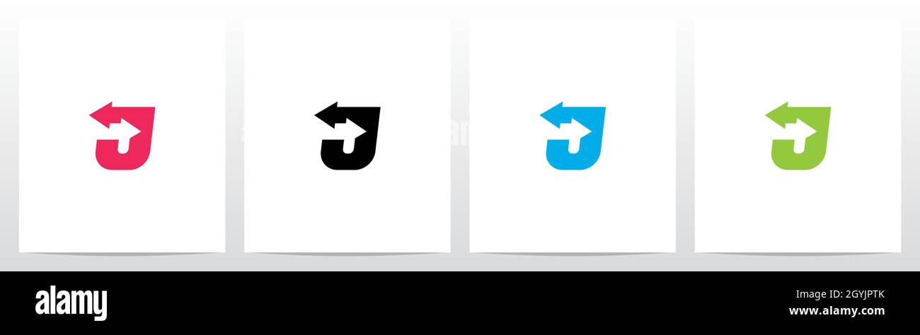 Exchange Arrows On Letter Logo Design J Stock Vector