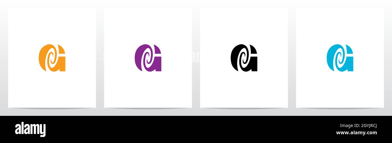 Swirl Vortex On Letter Logo Design G Stock Vector