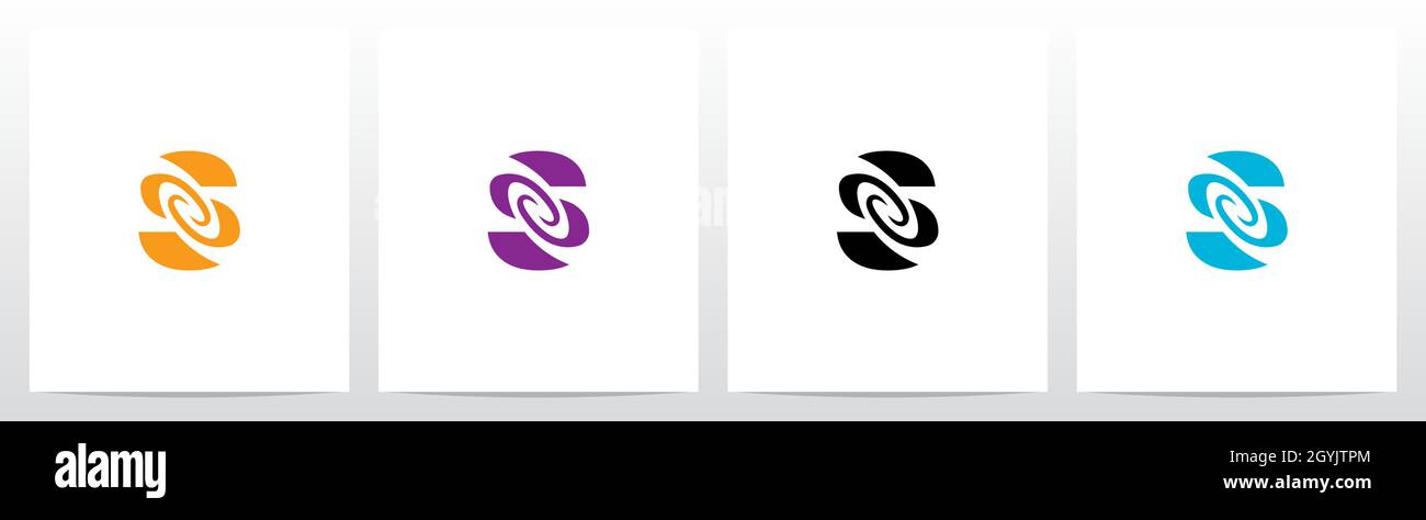 Swirl Vortex On Letter Logo Design S Stock Vector