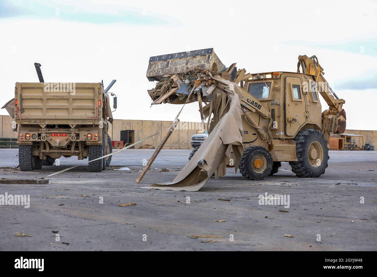 U.S. Soldiers of the 206th Engineering Battalion, operate a High