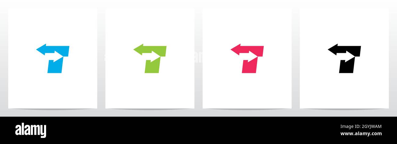 Exchange Arrows On Letter Logo Design T Stock Vector