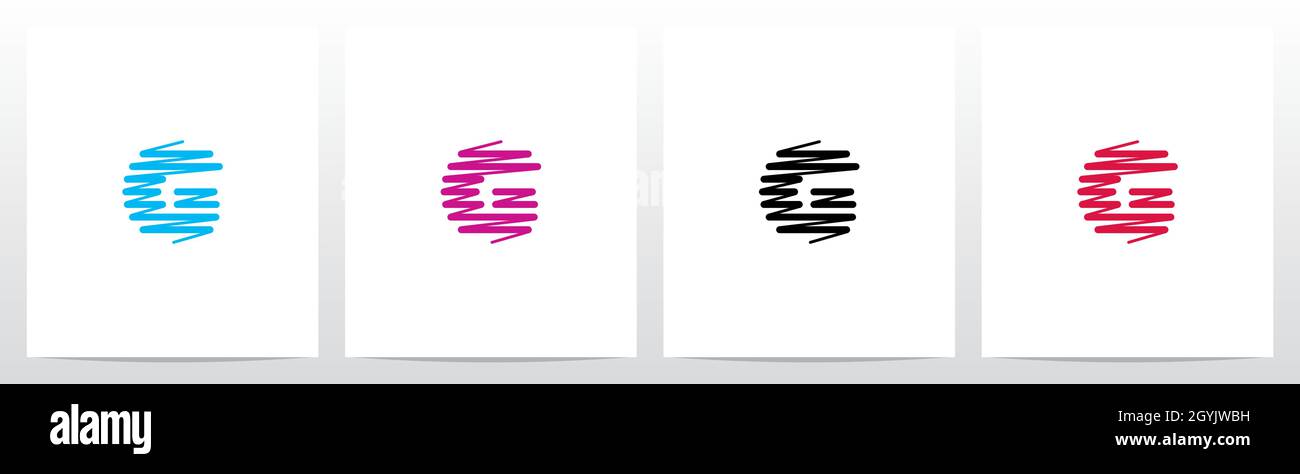 Scribble Forming Letter Logo Design G Stock Vector