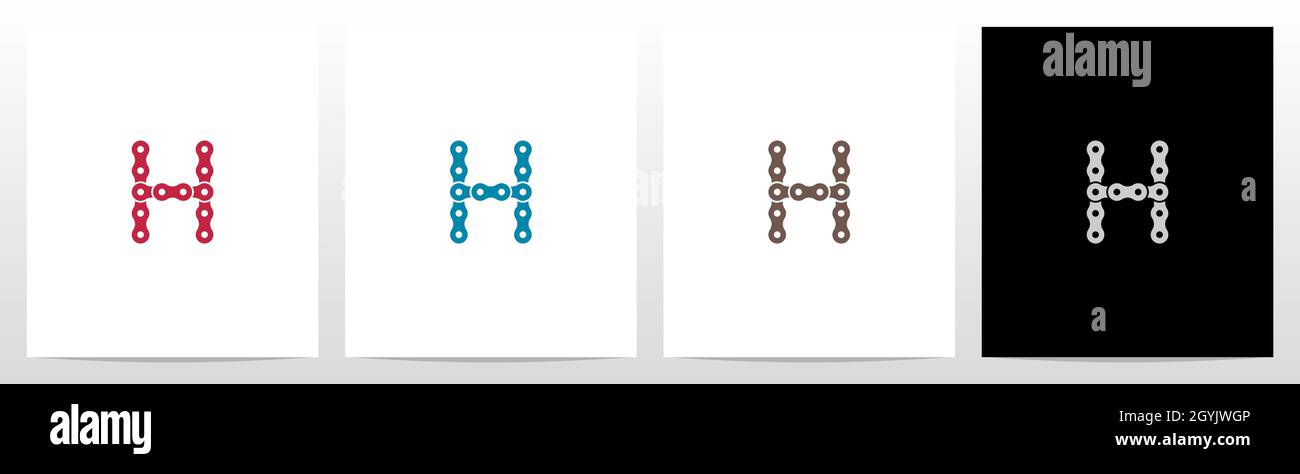 Chain Forming Letter Logo Design H Stock Vector